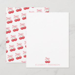 Cherry Pink Coquette Personalisierte Note Card Set Mitteilungskarte