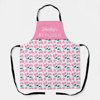 Cherry Pink Personalized Apron | Custom Name Apron Schürze
