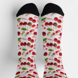 Cherry Pink Pills Pharmacy Socken