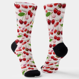 Cherry Pink Pills Pharmacy Socken
