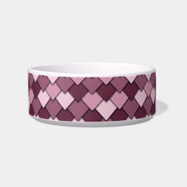 Cherry Pink Square and Diamond Pattern Napf