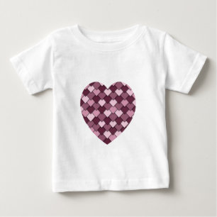 Cherry Pink Square und Diamond Herz Baby T-shirt