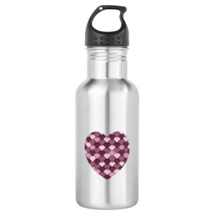 Cherry Pink Square und Diamond Herz Edelstahlflasche