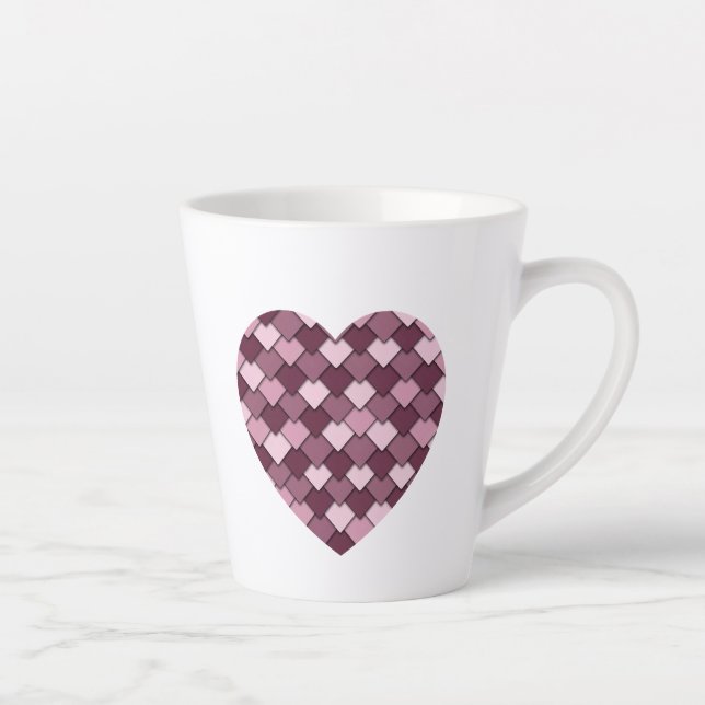 Cherry Pink Square und Diamond Herz Milchtasse (Rechts)