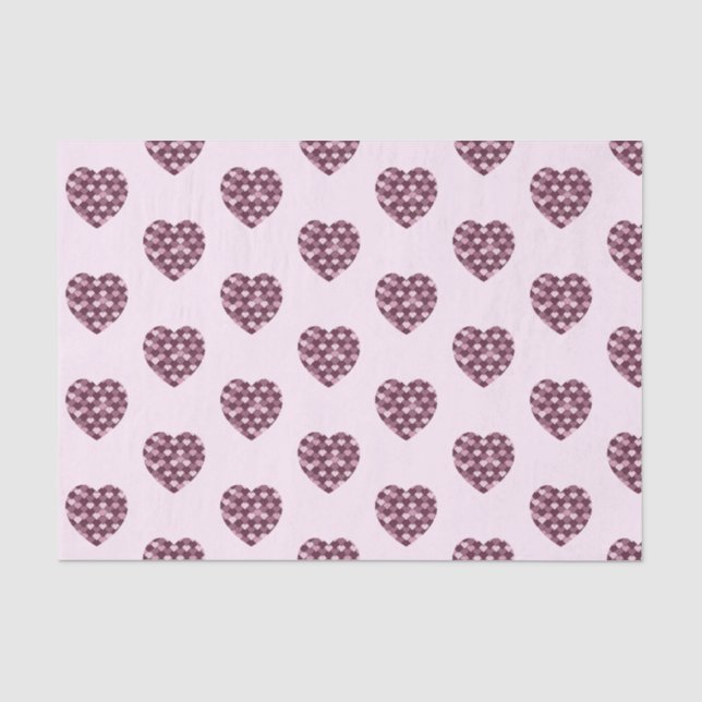 Cherry Pink Square und Diamond Herz Seidenpapier (Vorderseite)