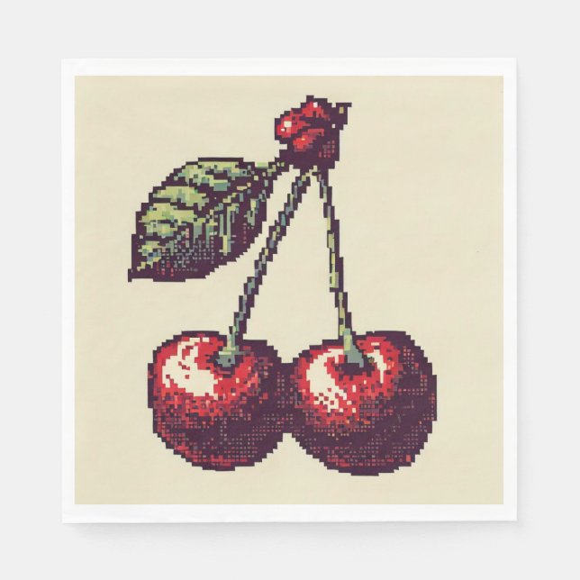 Cherry Pixels Serviette (Vorderseite)