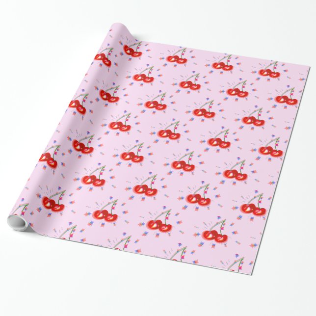 Cherry Pop Wrapping Paper Geschenkpapier (Ungerollt)