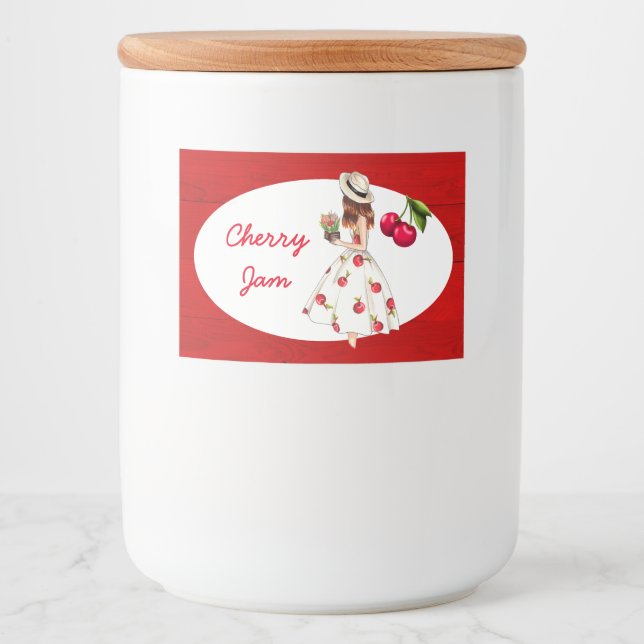 Cherry Preserve Canning Label Lebensmitteletikett (Vorderseite)