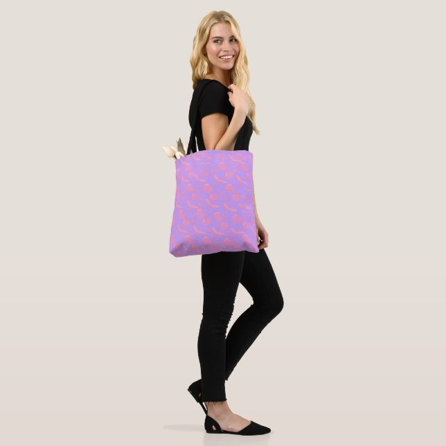 Cherry Print Cherry Muster Pink Cherry Print Girl Tasche (Am Model)