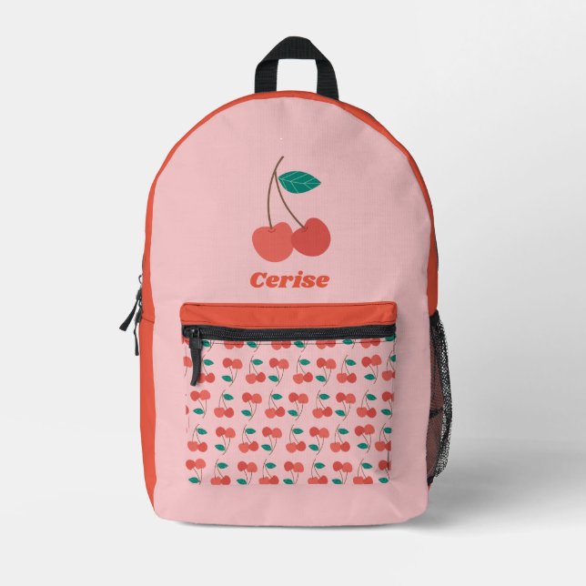 Cherry Printed Backpack Bedruckter Rucksack (Vorderseite)