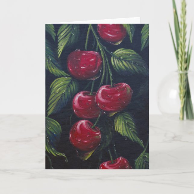 Cherry Rain Grußkarte Karte (Vorderseite)