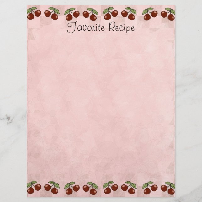 Cherry Recipe Page (Vorderseite)