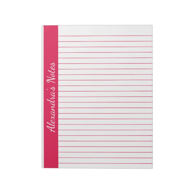 Cherry Red 8.5x11 Letter Size Verlassen Vertikaler Notizblock (Rotiert)
