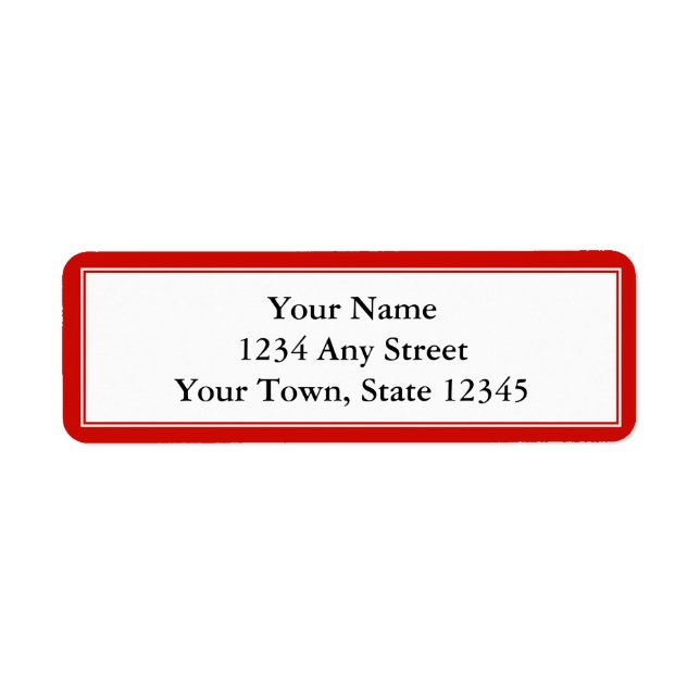Cherry Red and White Custom Return Address Label (Vorne)