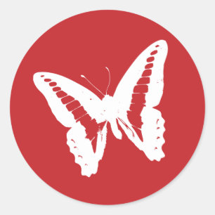 Cherry Red Butterfly Envelope Sticker Siegel