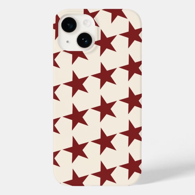 Cherry Red Chic Ästhetische Star Case-Mate iPhone 14 Hülle (Rückseite)