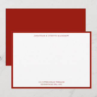 Cherry Red Classic Border Flat Note Card Mitteilungskarte
