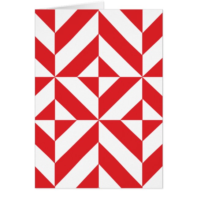 Cherry Red Geometric Deko Cube Pattern (Vorne)