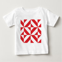 Cherry Red Geometric Deko Cube Pattern
