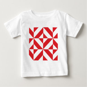 Cherry Red Geometric Deko Cube Pattern Baby T-shirt