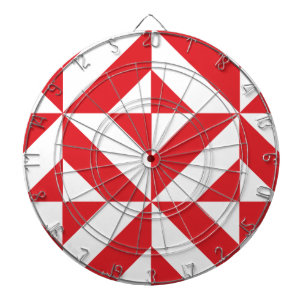 Cherry Red Geometric Deko Cube Pattern Dartscheibe