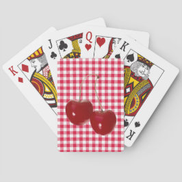 Cherry Red Gingham Spielkarten