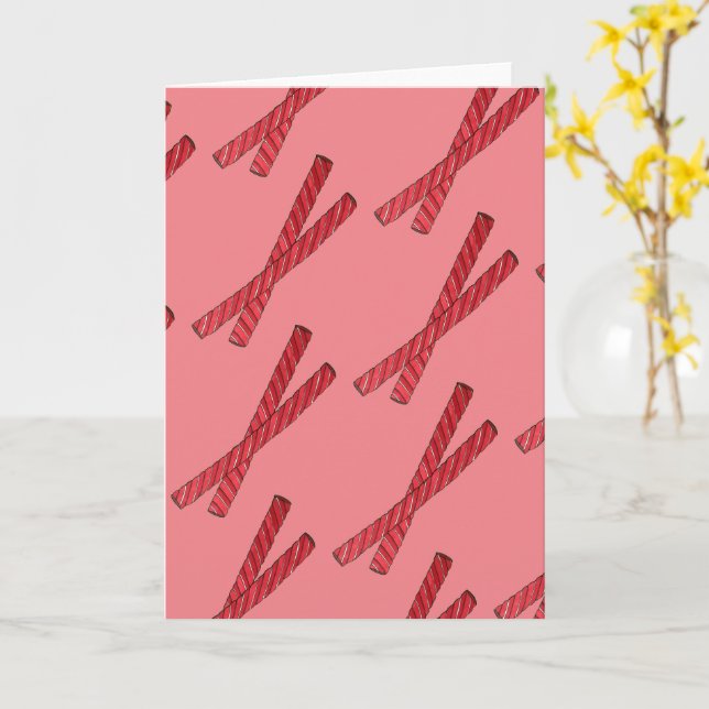 Cherry Red Licorice Whips Licorice Drehung Candy Karte (Gelbe Blume)