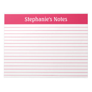Cherry Red Lined 11 x 8,5 Landschaft Personalisier Notizblock