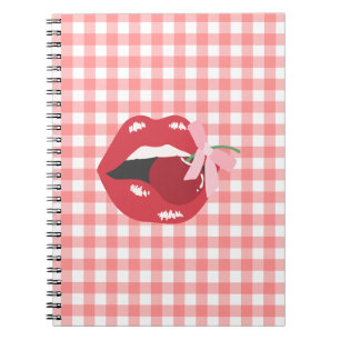 Cherry Red Lips Coquette Notizblock