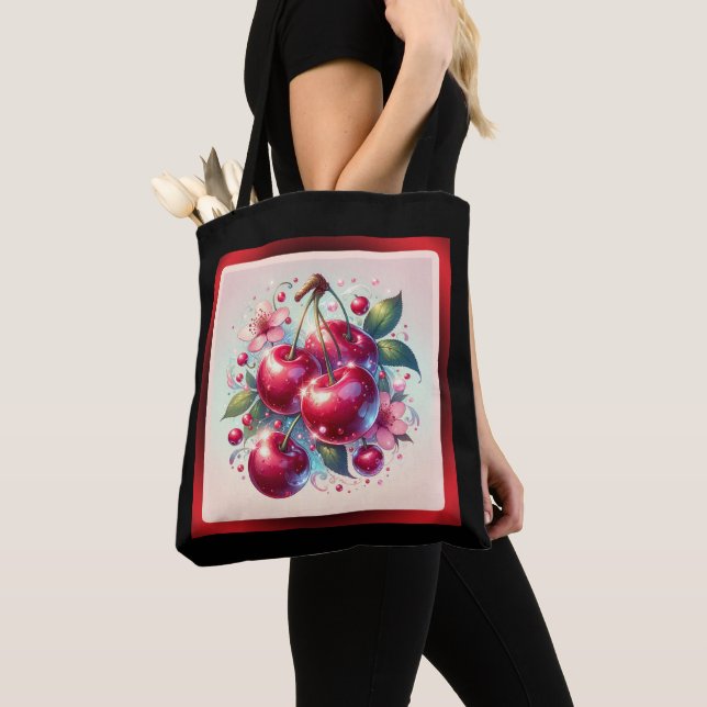 Cherry Red Niedlich Cherries Floral Girly Pink Tasche (Von Nahem)