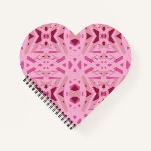 Cherry Red Pink Geometric Art Deco Notizbuch