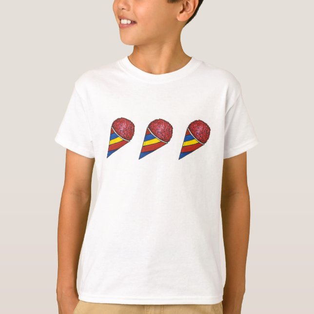 Cherry Red Sno Cone Snocone Frozen Sommer Leckerei T-Shirt (Vorderseite)