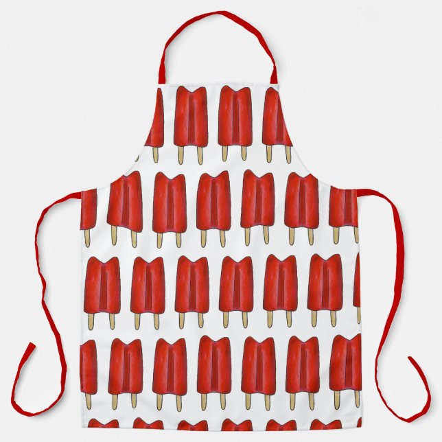 Cherry Red Twin Pop Popsicle Ice Lolly Lollies Schürze (Vorderseite)