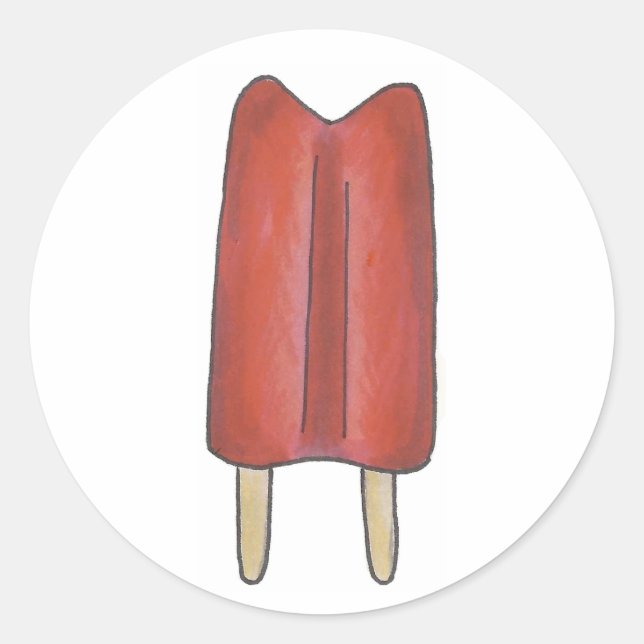 Cherry Red Twin Pop Popsicles Popsicle Ice Lolly Runder Aufkleber (Vorderseite)