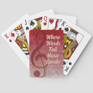 Cherry Red Urban Grunge Clef Symbol Musik Thema Spielkarten