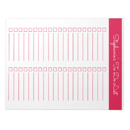 Cherry Red Vertical 8.5x11 Two Column Checklist Notizblock