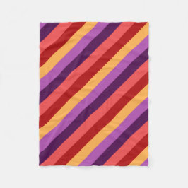 Cherry Red Violet Stripes Small Fleece Blankon