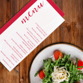 Cherry Red Wedding Menükarte