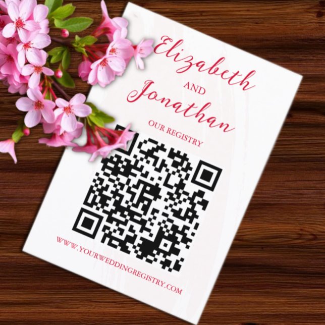 Cherry Red Wedding Registry Begleitkarte (Von Creator hochgeladen)