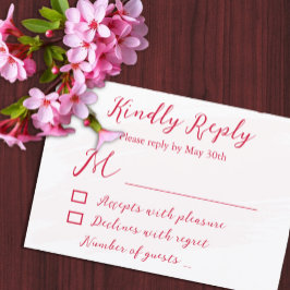 Cherry Red Wedding RSVP Karte