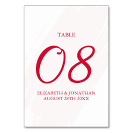 Cherry Red Wedding Tischnummer