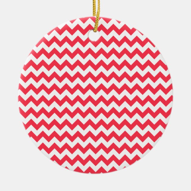 Cherry Red Zickzack Zigzag Keramikornament (Vorne)