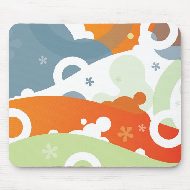 Cherry Retro Modern Abstrakte Funky Mousepad (Vorne)