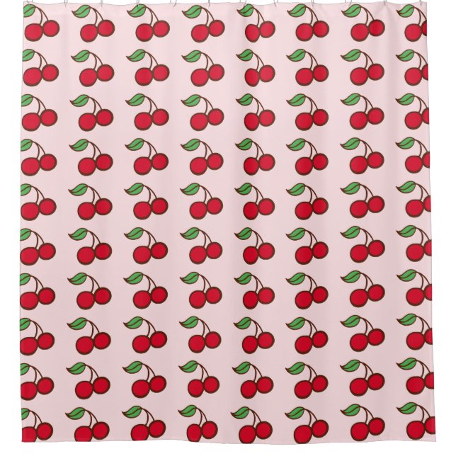 Cherry Rockabilly Badezimmer Dekoration Duschvorha Duschvorhang (Vorderseite)