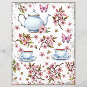 Cherry rosa Blume Blume Feld mit Tee