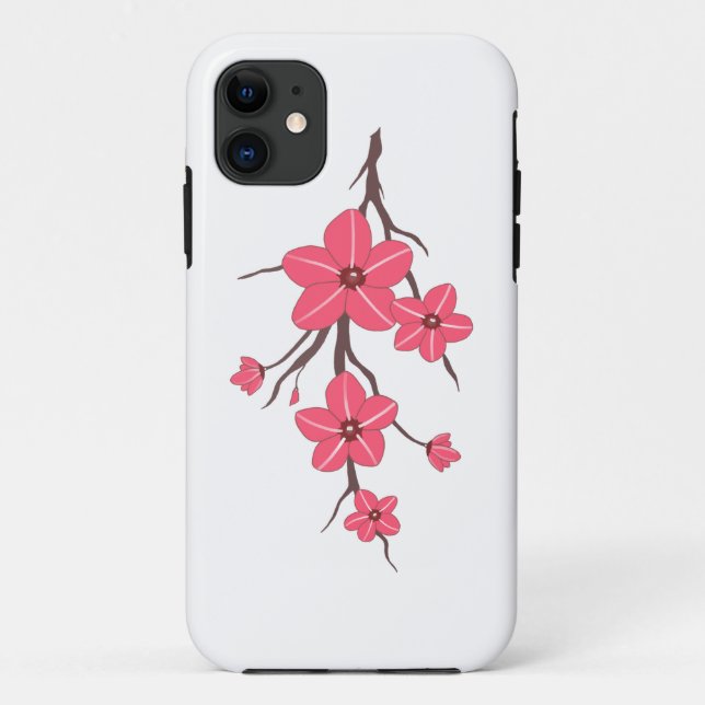 Cherry rosa Blume Muster ! Case-Mate iPhone Hülle (Rückseite)