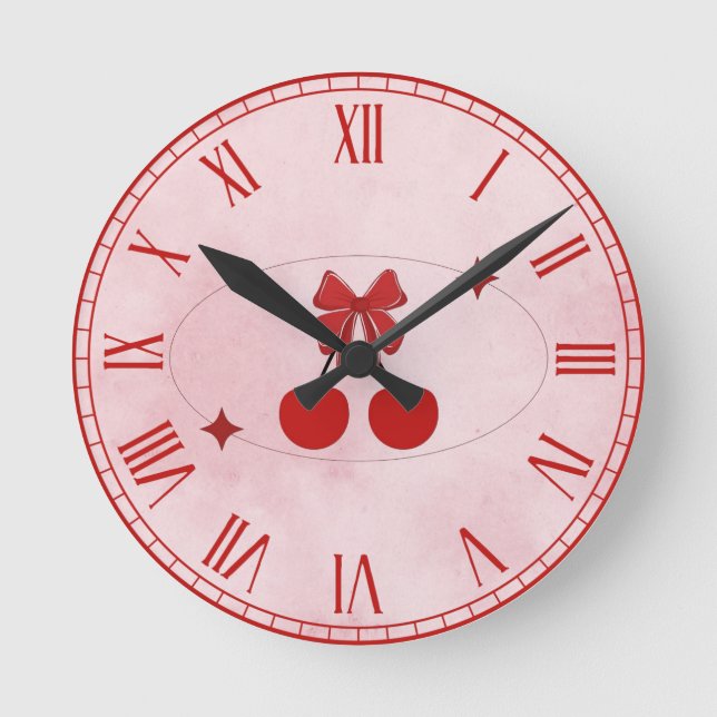 Cherry Runde Wanduhr (Vorderseite)