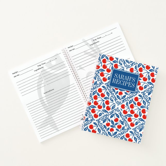 Cherry Rustic Farmhouse French Country Recipe Notizbuch (Innenseite)