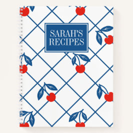 Cherry Rustic Farmhouse Windowpane Recipe Notizbuch