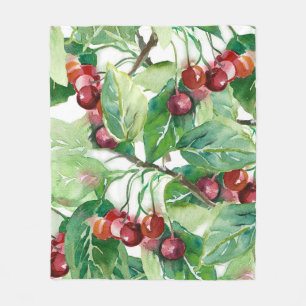 Cherry Seamless Pattern Fleecedecke